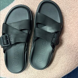 Chaco Women’s Black Townes Platform Crisscross Slide Sandals